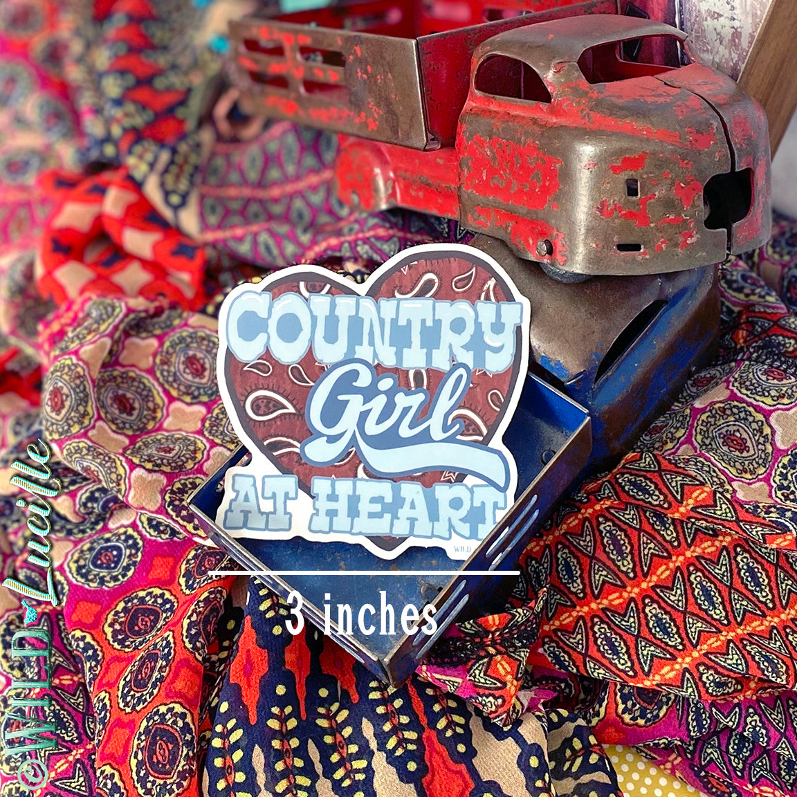 Country Girl at Heart - Western Vinyl Sticker Decals