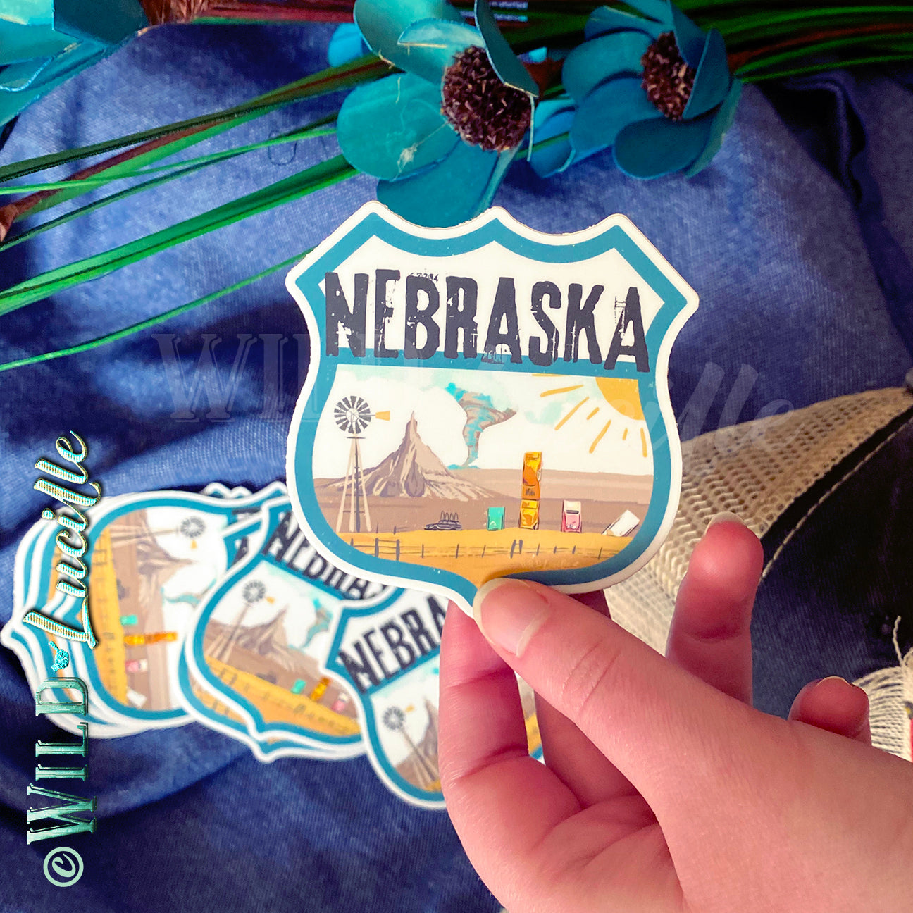 Destination Nebraska - Vinyl Souvenir Sticker Decals