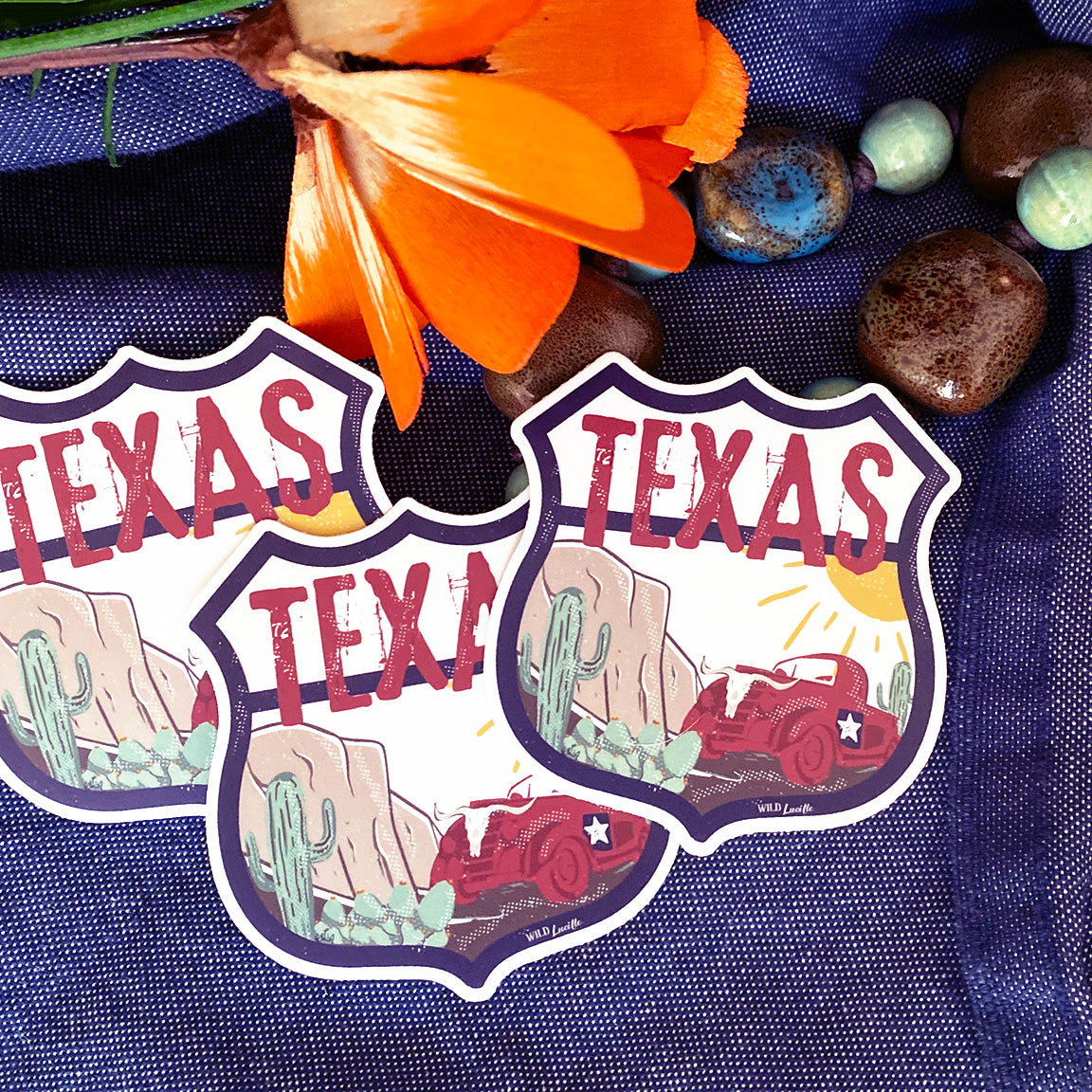 Destination Texas - Vinyl Souvenir Sticker Decals