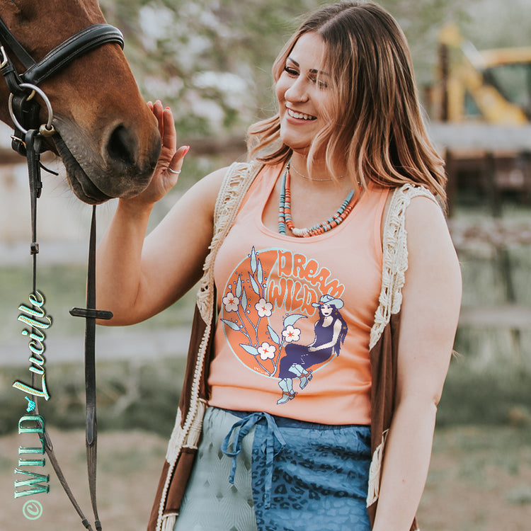 Cowgirl cowboy western nfr rodeo style graphic tanks, wholesale Wild Lucille Apparel