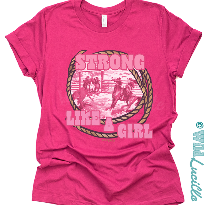 Pink Strong Like a Girl - Western Graphic Tee