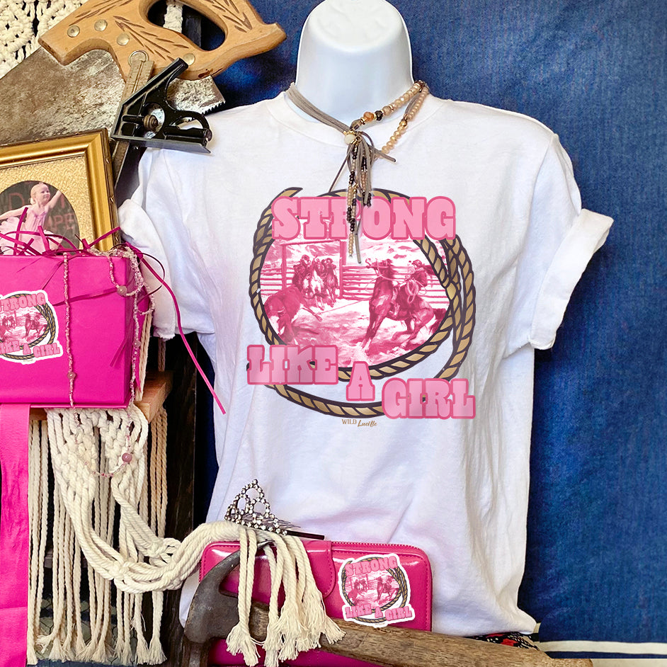 Pink Strong Like a Girl - Western Graphic Tee