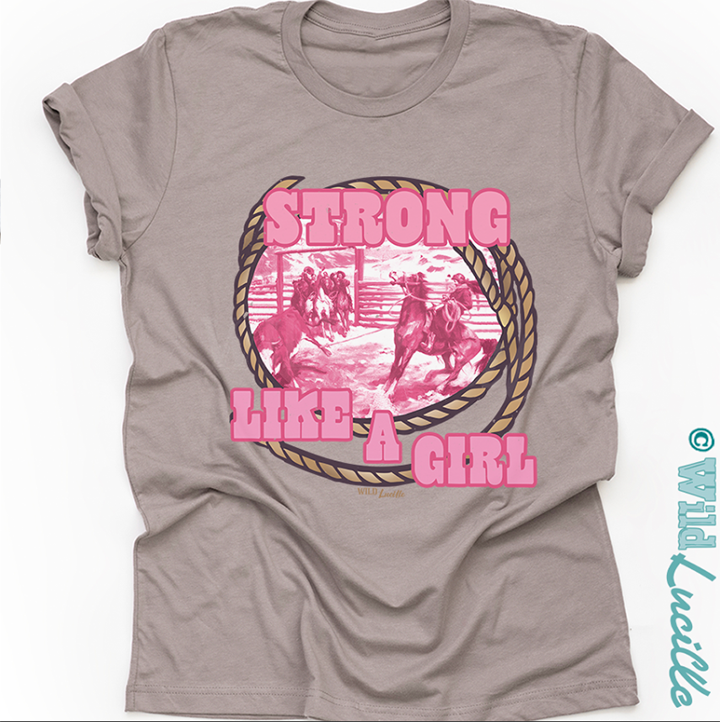 Pink Strong Like a Girl - Western Graphic Tee