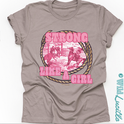 Pink Strong Like a Girl - Western Graphic Tee