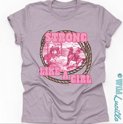 Pink Strong Like a Girl - Western Graphic Tee