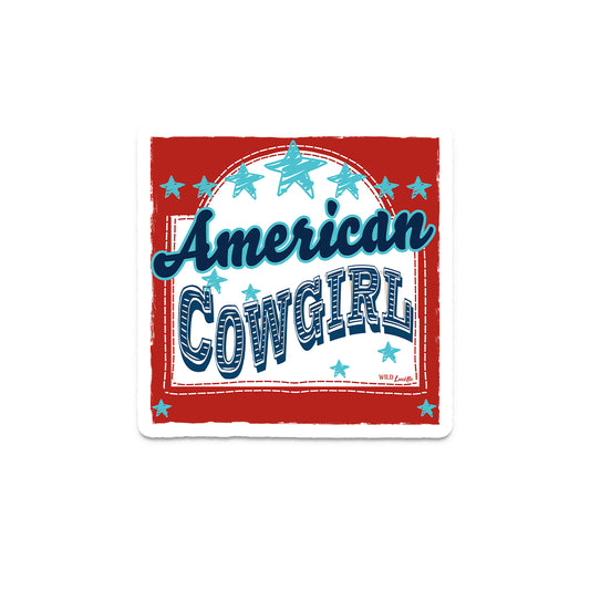 American Cowgirl - Western Patriotic Vinyl Sticker Decals