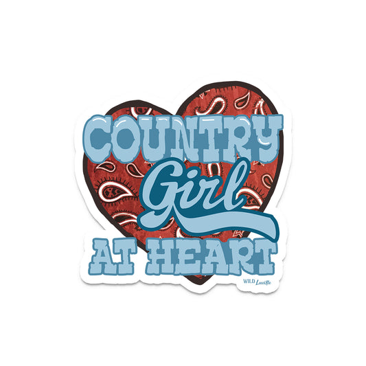 Country Girl at Heart - Western Vinyl Sticker Decals