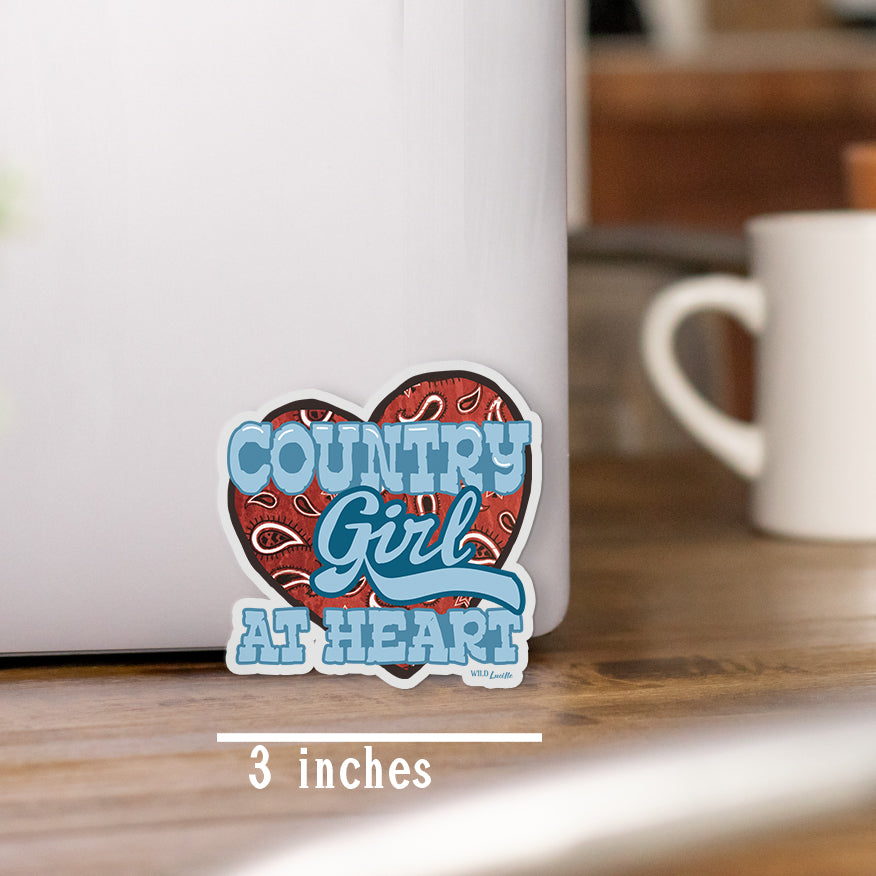 Country Girl at Heart - Western Vinyl Sticker Decals