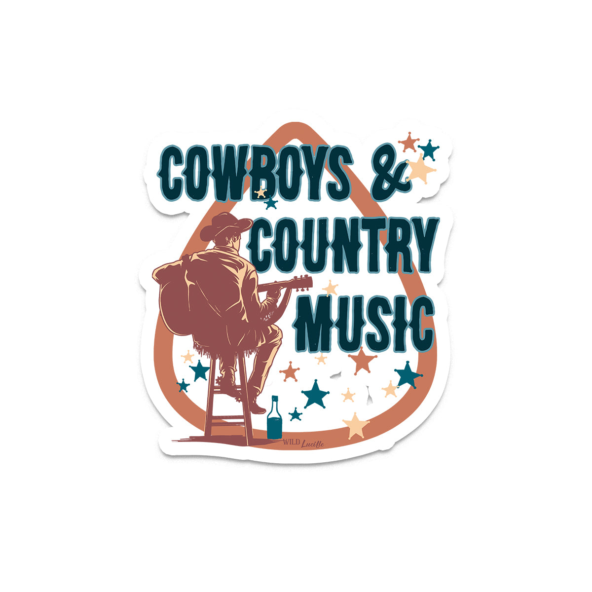 Cowboys & Country Music - Western Nashville style Vinyl Sticker Decals