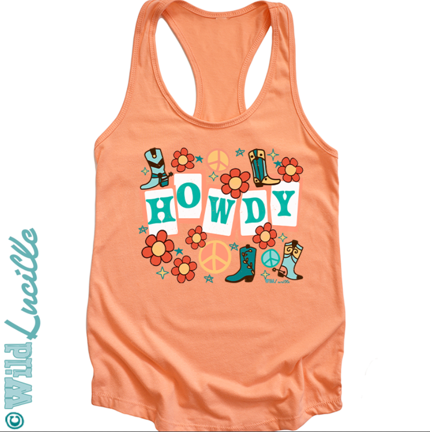 Retro Howdy - Western Women's Graphic Tank Tops