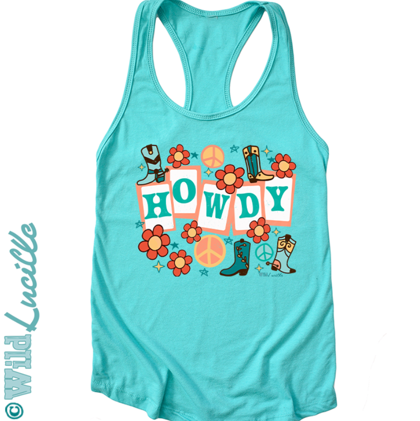 Retro Howdy - Western Women's Graphic Tank Tops