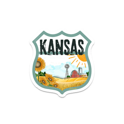 Destination Kansas - Vinyl Souvenir Sticker Decals