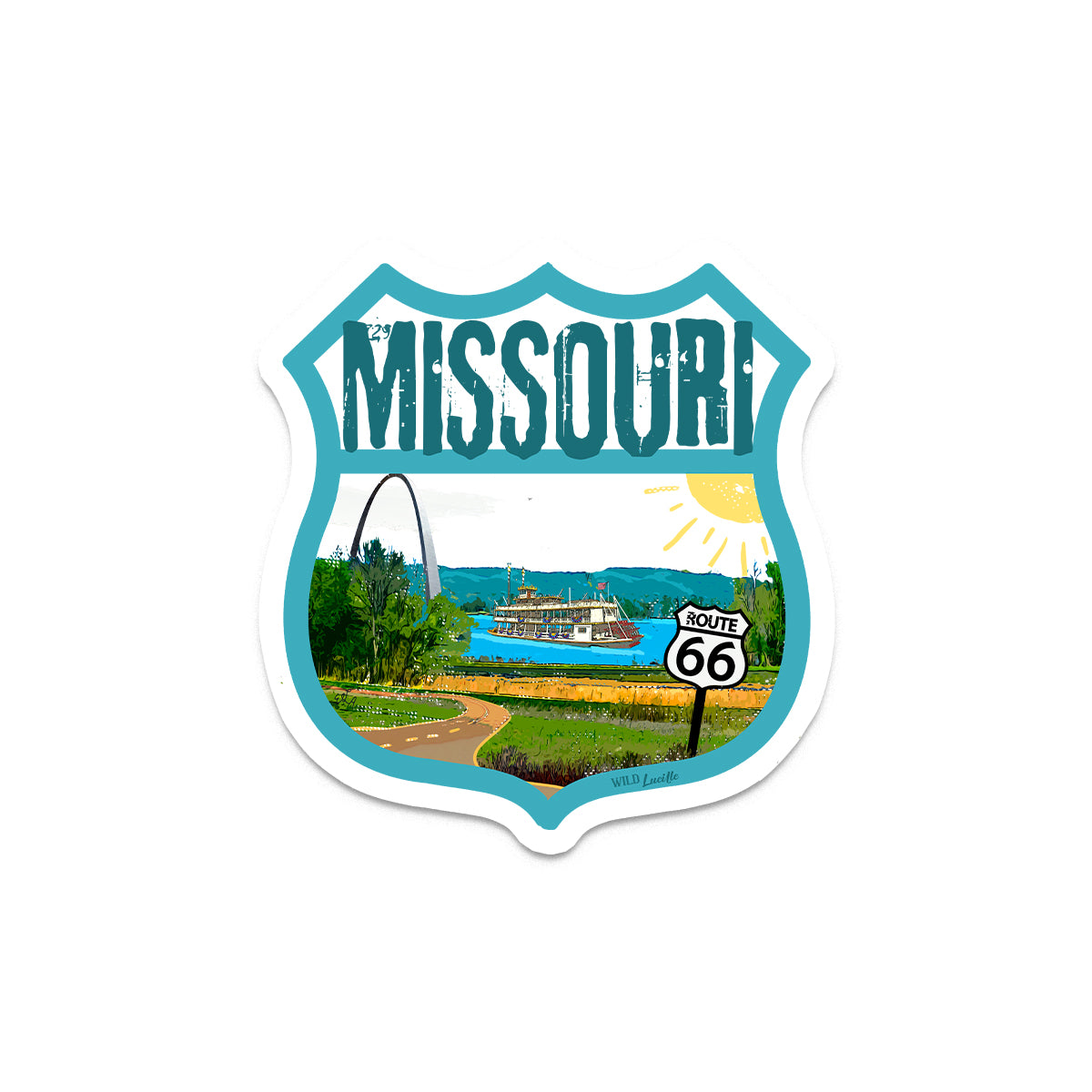 Destination Missouri - Vinyl Souvenir Sticker Decals