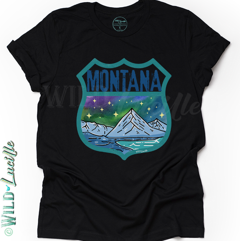 Montana - State Tourist Souvenir Graphic Crewneck Tees