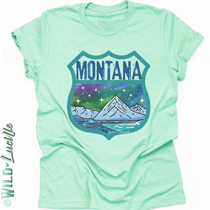 Montana - State Tourist Souvenir Graphic Crewneck Tees