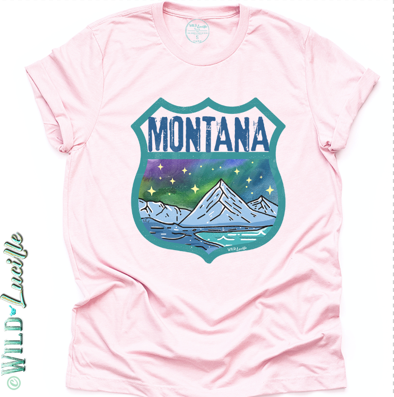 Montana - State Tourist Souvenir Graphic Crewneck Tees