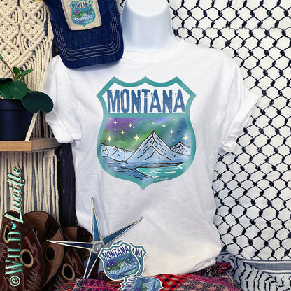 Montana - State Tourist Souvenir Graphic Crewneck Tees