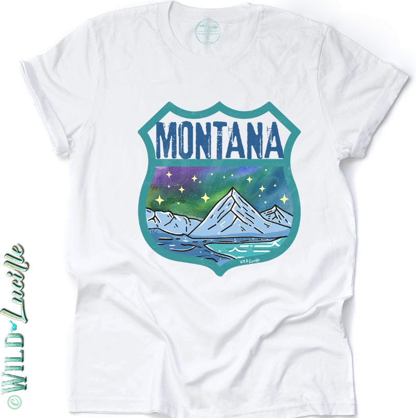 Montana - State Tourist Souvenir Graphic Crewneck Tees