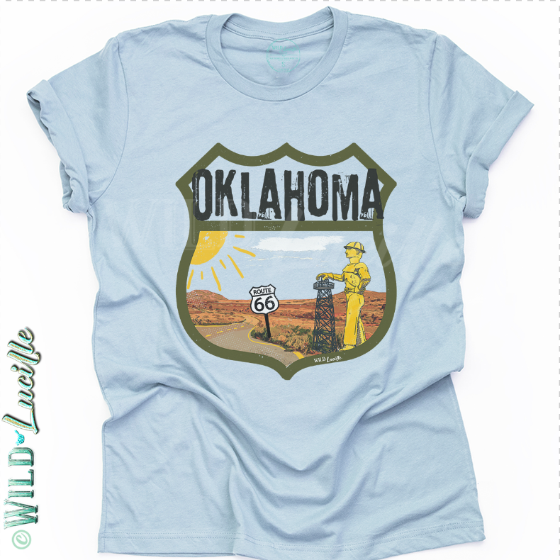 Oklahoma - State Tourist Souvenir Graphic Crewneck Tees