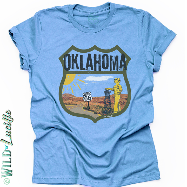 Oklahoma - State Tourist Souvenir Graphic Crewneck Tees