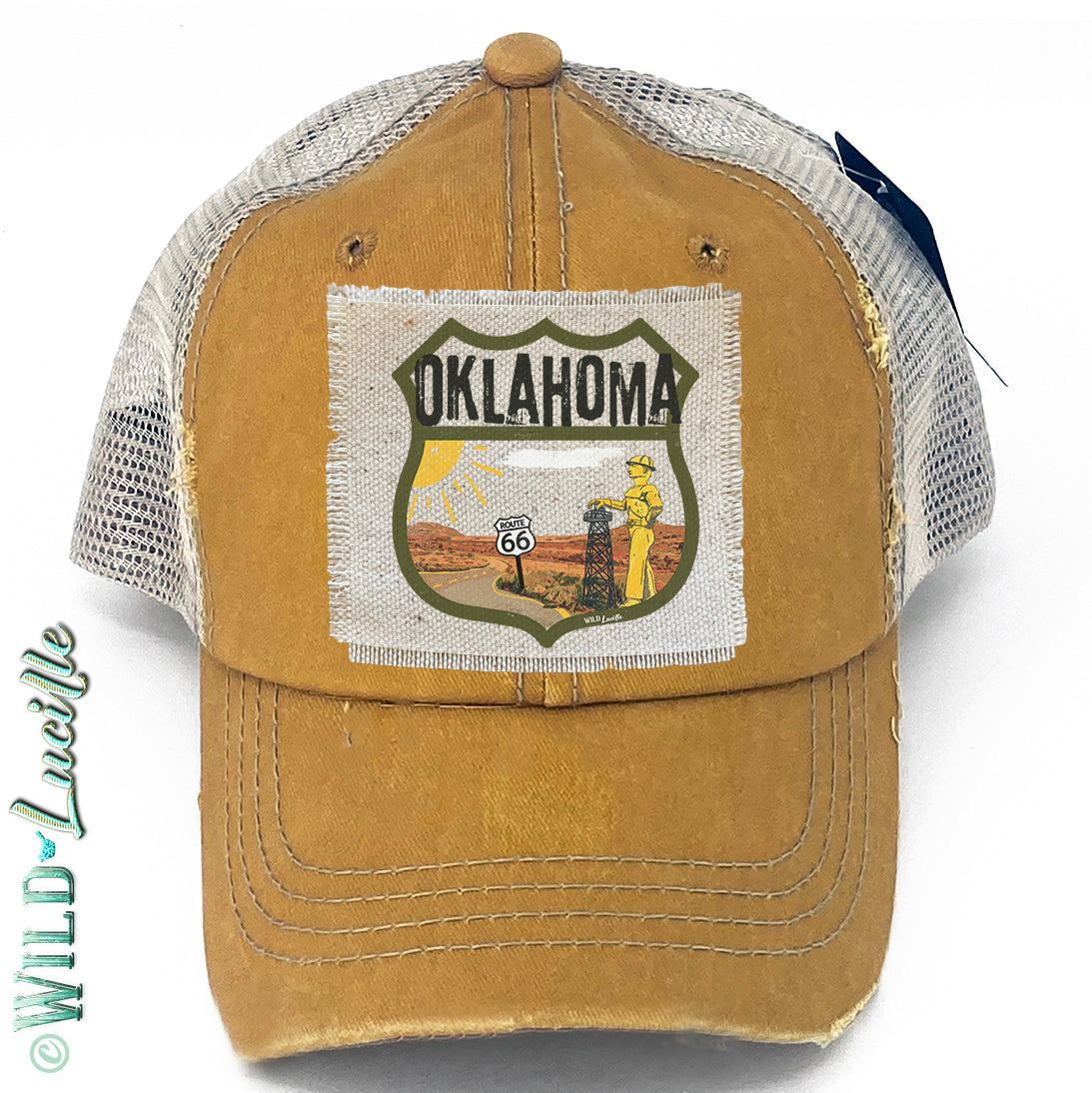 Oklahoma Souvenir Canvas Patch Print Trucker Hats