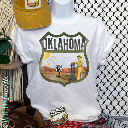 Oklahoma - State Tourist Souvenir Graphic Crewneck Tees