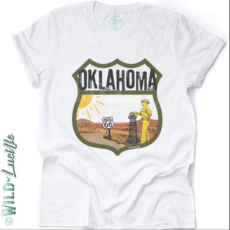 Oklahoma - State Tourist Souvenir Graphic Crewneck Tees