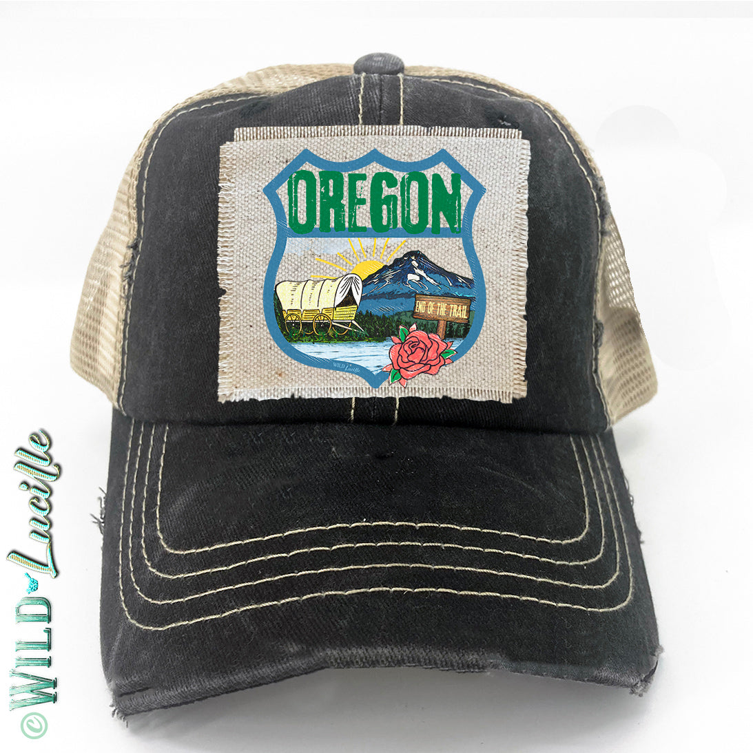 Oregon Souvenir Canvas Patch Print Trucker Hats