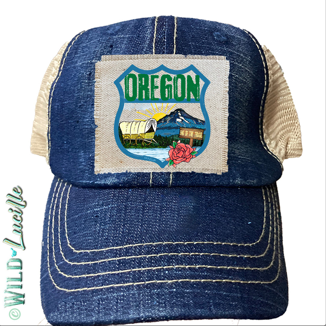 Oregon Souvenir Canvas Patch Print Trucker Hats