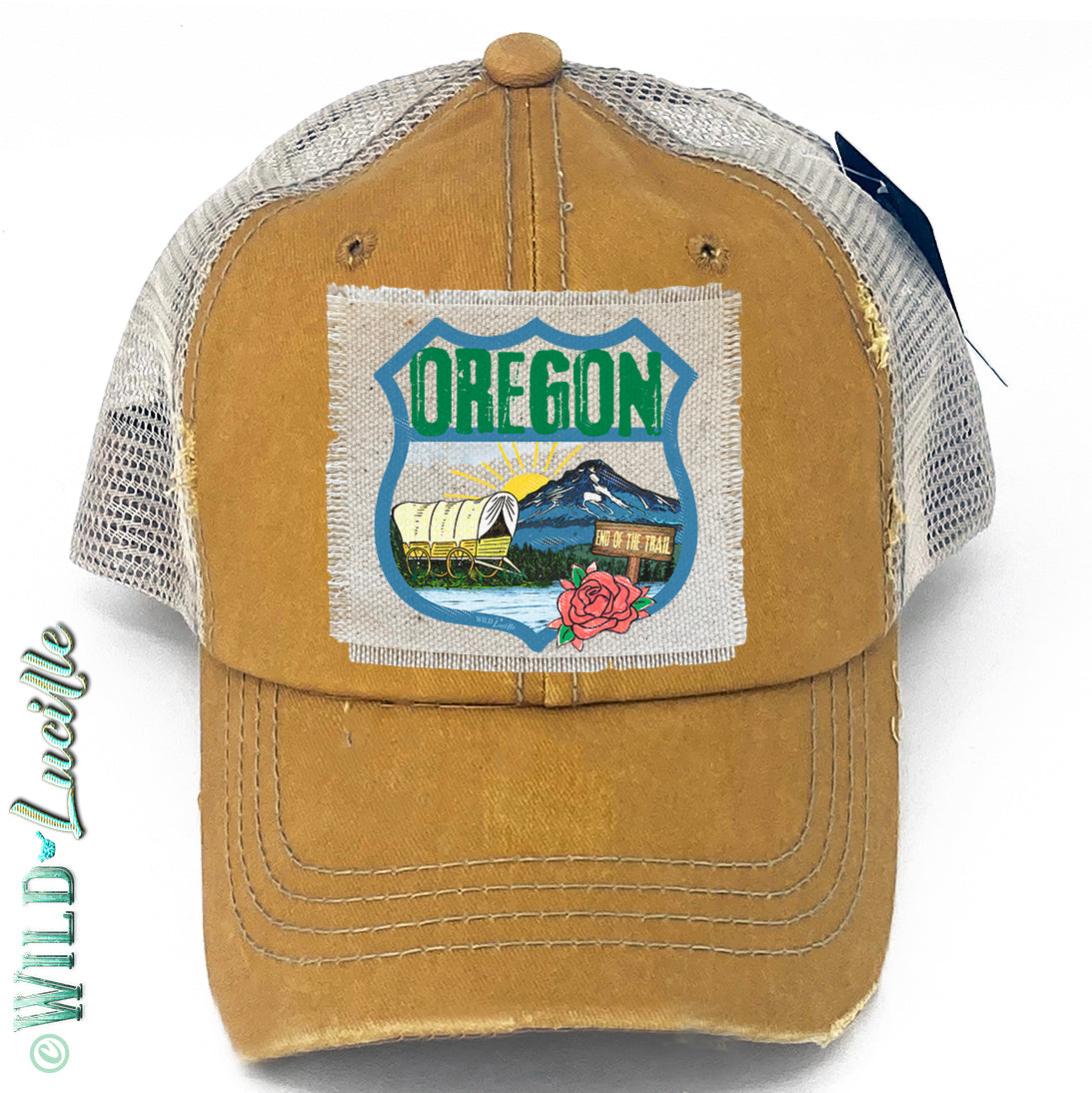 Oregon Souvenir Canvas Patch Print Trucker Hats