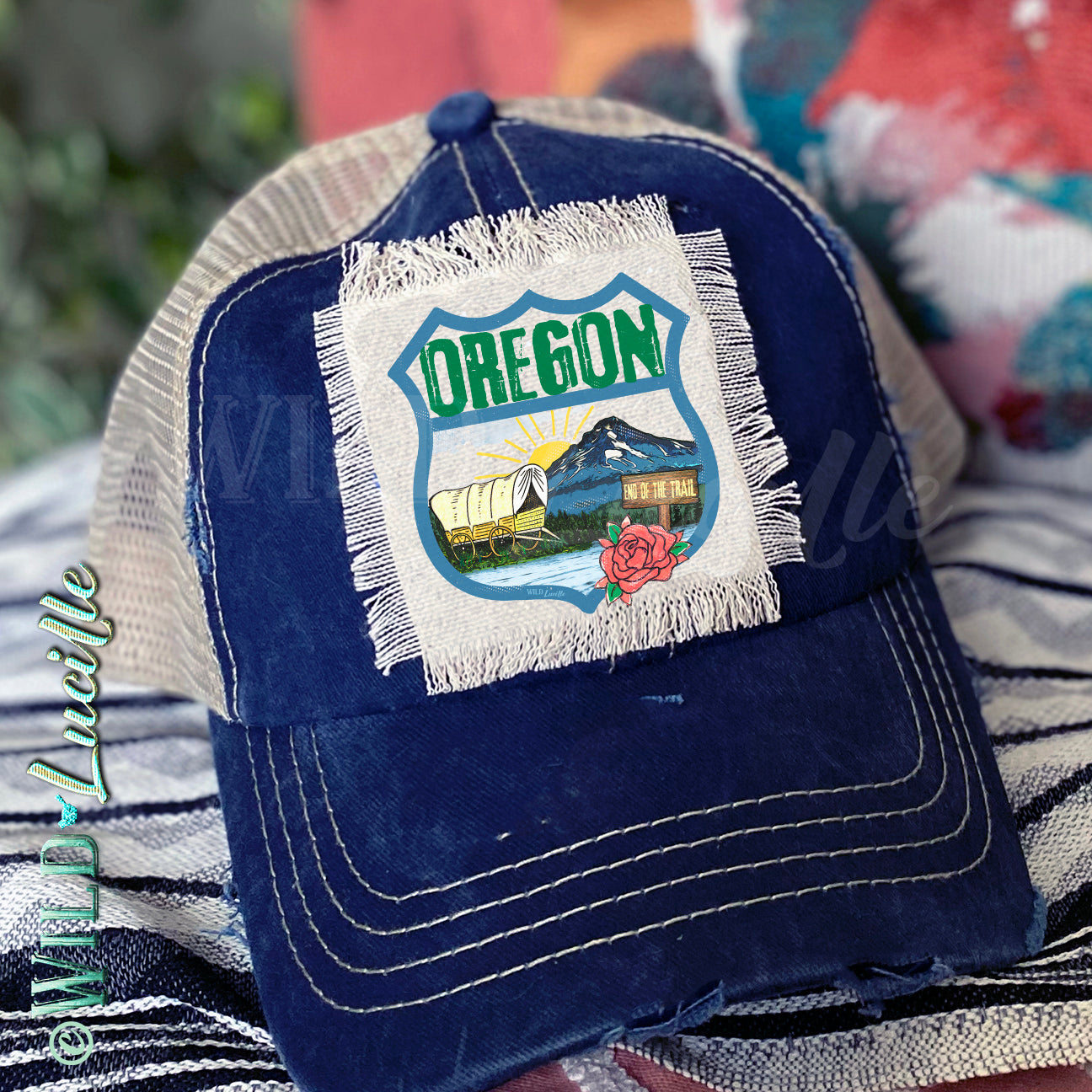 Oregon Souvenir Canvas Patch Print Trucker Hats