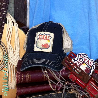 Texas Lone Star State Souvenir Canvas Patch Trucker Hats