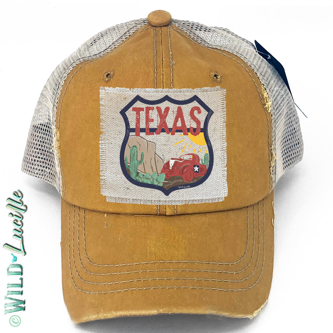 Texas Lone Star State Souvenir Canvas Patch Trucker Hats