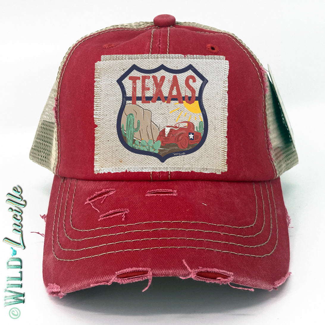 Texas Lone Star State Souvenir Canvas Patch Trucker Hats