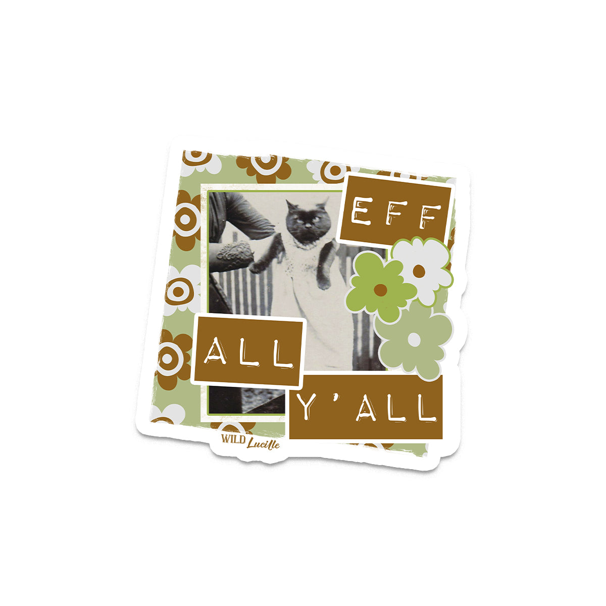 Eff All Y'all Sourpuss Cat - Vintage Sassy Ladies Decals