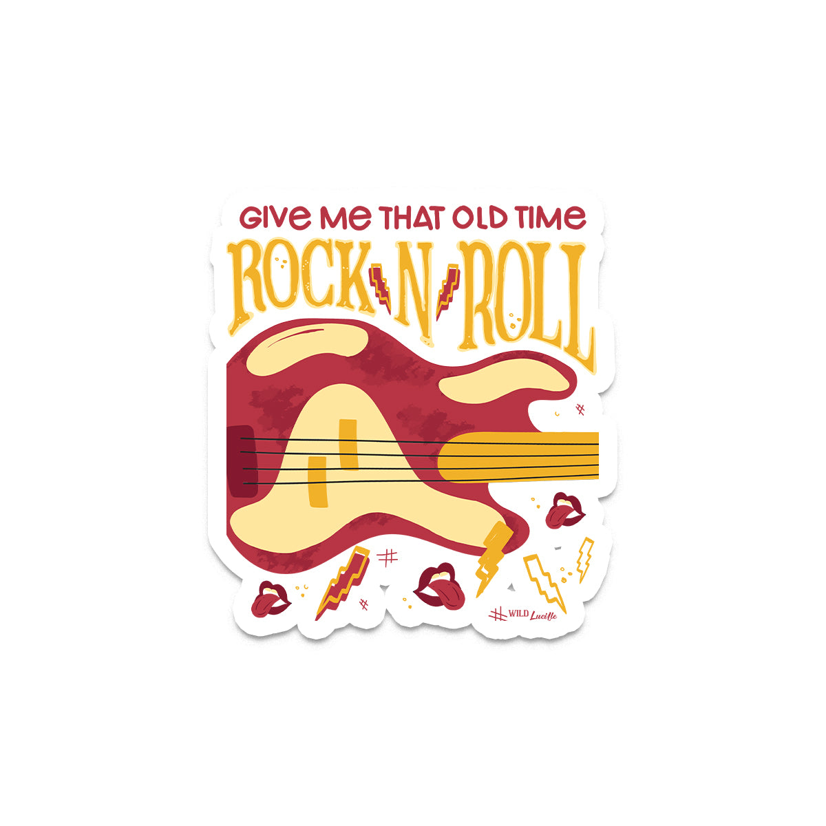 Give Me That Old Time Rock and Roll - Retro Rocker Vinyl Sticker Decals