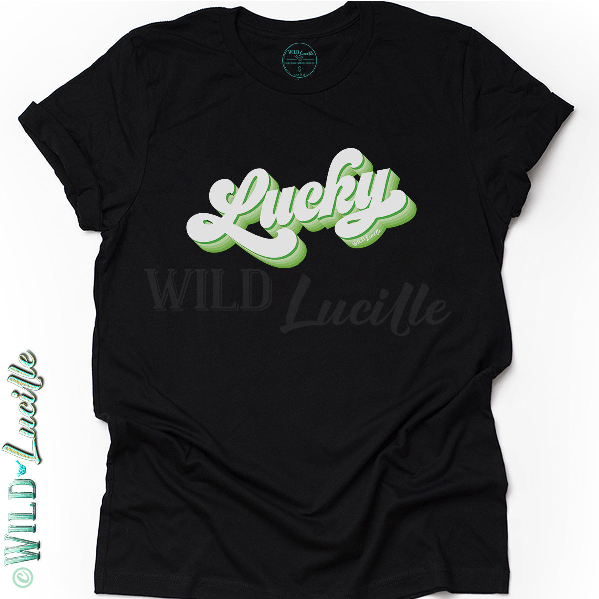 Lucky Green Retro - St Patrick's Day Graphic Print Tees