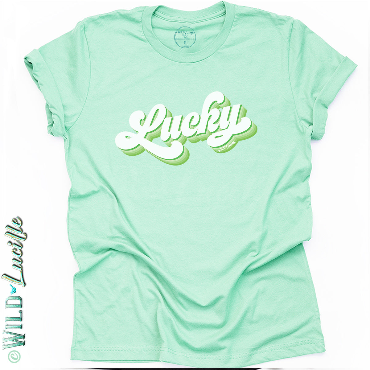 Lucky Green Retro - St Patrick's Day Graphic Print Tees