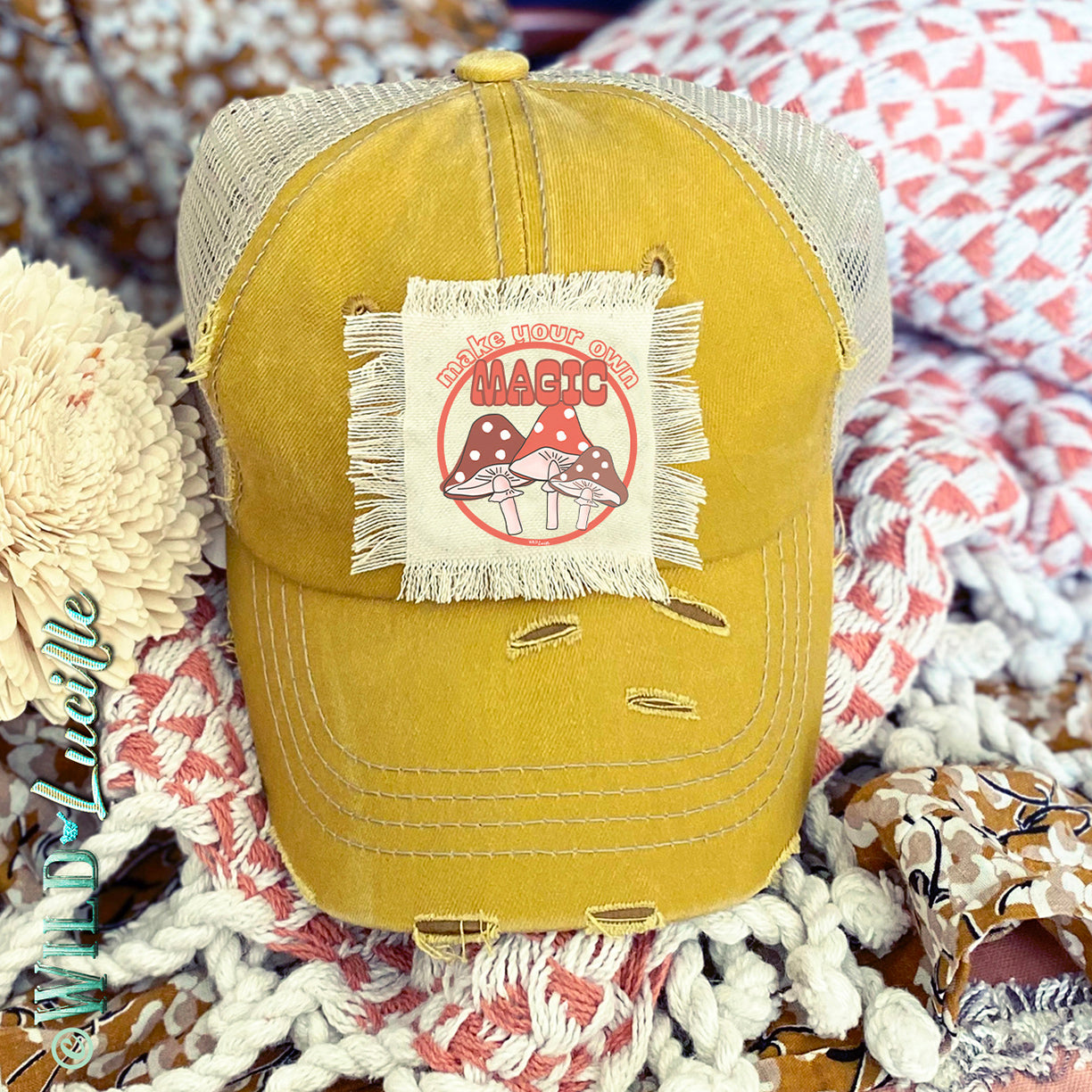 Make Your Own Magic Mushrooms - Ginger Printed Trucker Hat