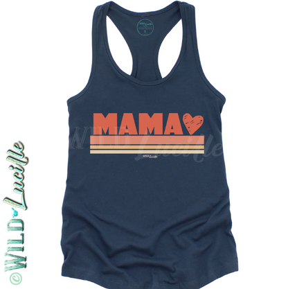 Mama Heart  - Women's Retro Tank Tops