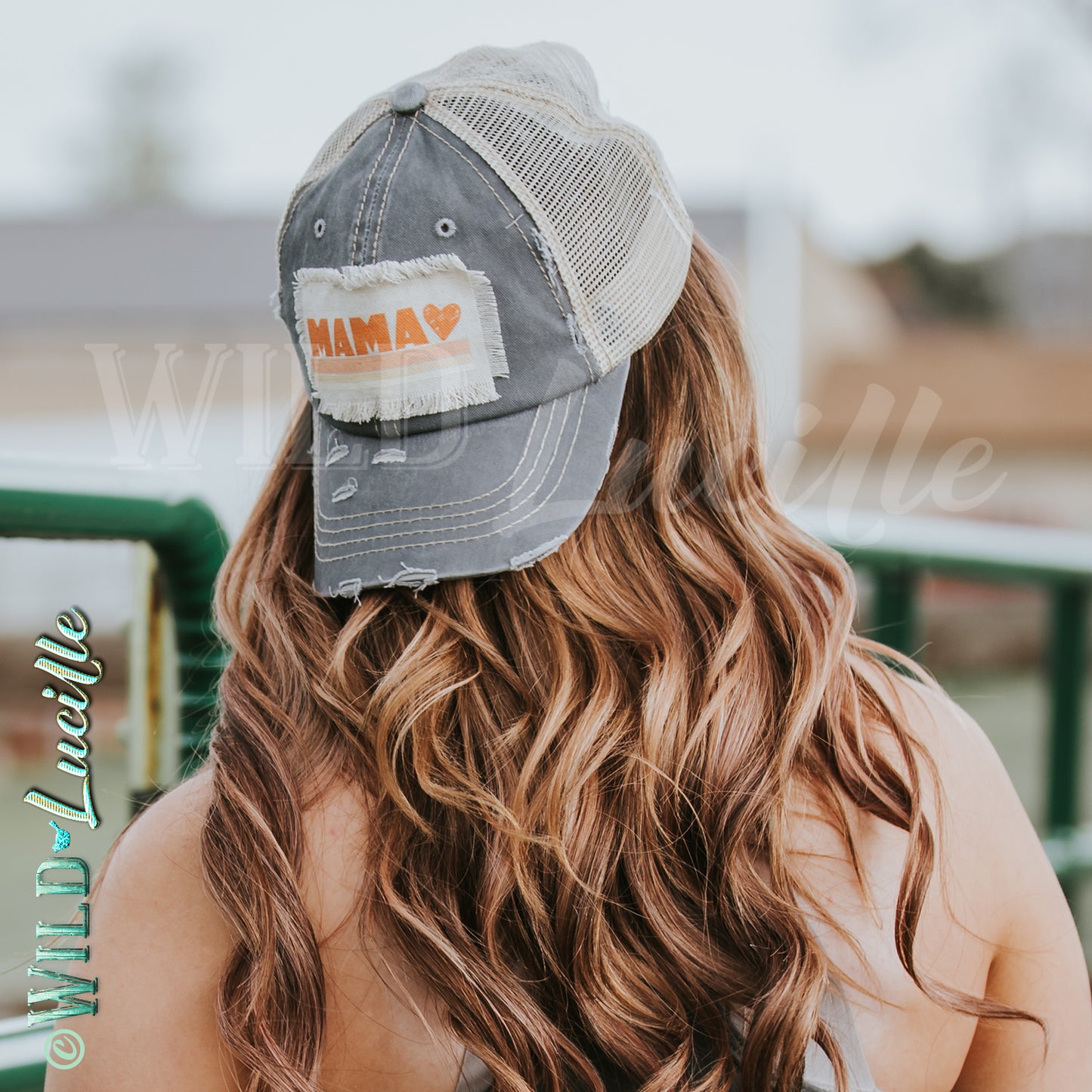 Mama Heart - Canvas Patch Printed Trucker Hat Caps