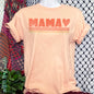 Mama Heart Retro Stripes - Graphic Print Mom Tees