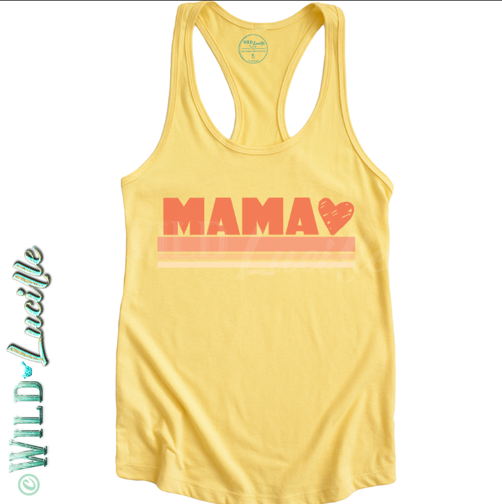 Mama Heart  - Women's Retro Tank Tops