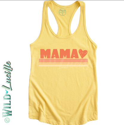 Mama Heart  - Women's Retro Tank Tops