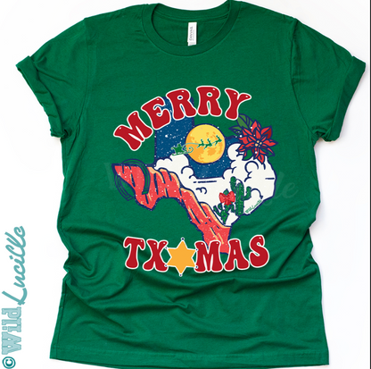 Merry TXmas - Texas Christmas Holiday Graphic Tees