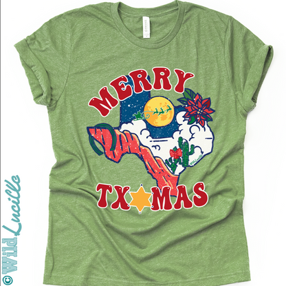 Merry TXmas - Texas Christmas Holiday Graphic Tees