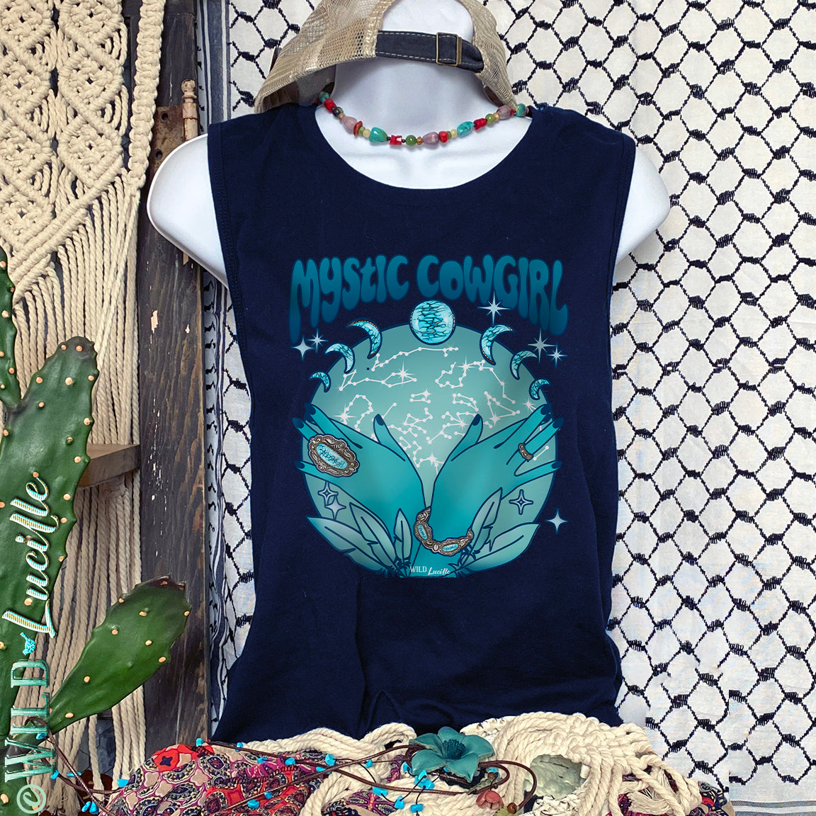 Mystic Cowgirl - Western Cosmic Women's Tanks