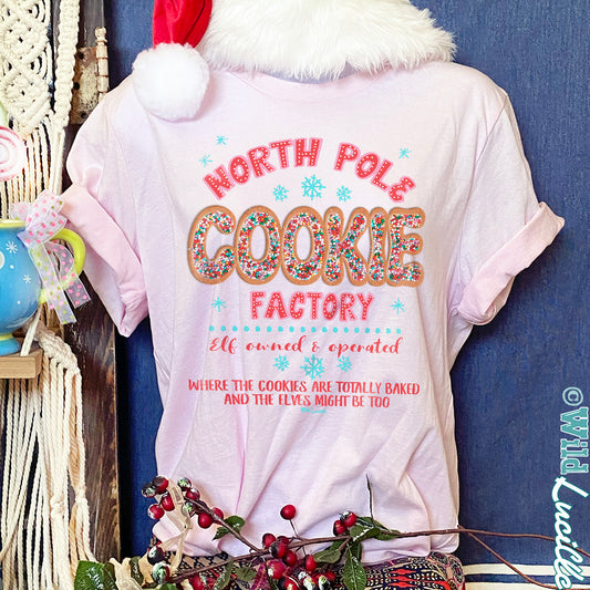 North Pole Cookie Factory - Faux Sprinkles Holiday Tees