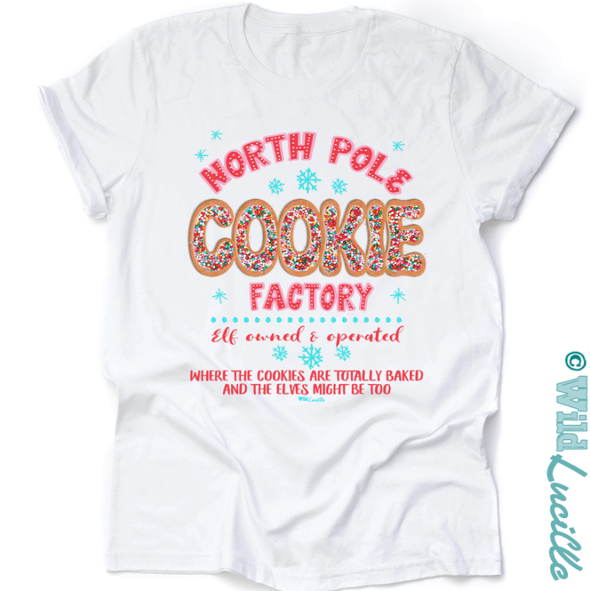 North Pole Cookie Factory - Faux Sprinkles Holiday Tees