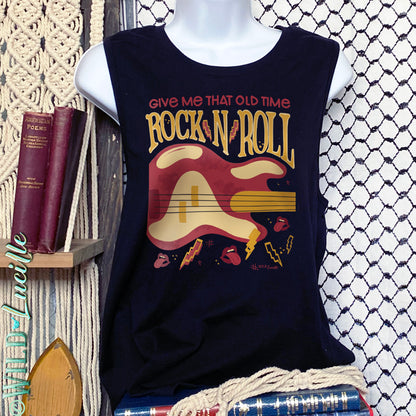 Old Time Rock n Roll - Western Boho Womens Graphic Tank Tops